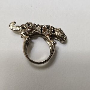 Vintage 3D Avon Crystals Rhinestones Large Tiger/Cheetah Ring